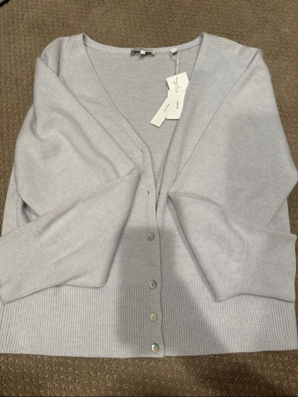 Vince Grey V-Neck Button Cardigan Sweater - NWT